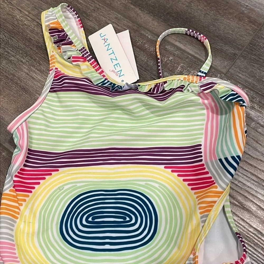 Jantzen girls one piece one shoulder swimsuit size 10 NEW